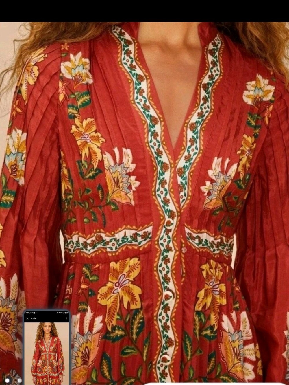 Farm Rio Red Garden Delight Mididress - Picture 5 of 6